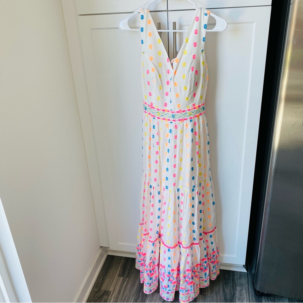 Lilly Pulitzer Charleen maxi dress size 6 multi tropical dot new with tag